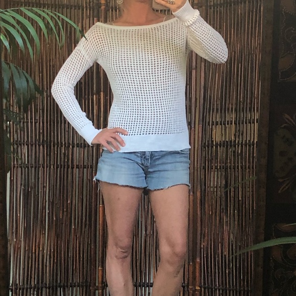 James Perse White Linen Blend Sweater - Picture 11 of 14